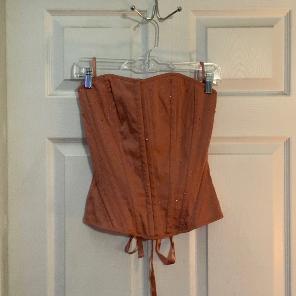 Charlotte Russe Peach Corset Tank Top